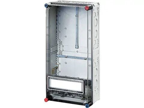 Hensel MI 2420 300x600x185    Mi-Modüler Mühürlü Sayaç Panosu; IP65, PC, 1x12, Şeffaf Kapaklı