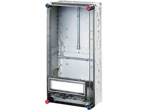 Hensel MI 2420 300x600x185    Mi-Modüler Mühürlü Sayaç Panosu; IP65, PC, 1x12, Şeffaf Kapaklı