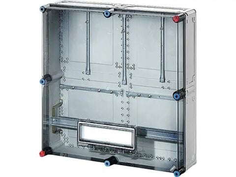 Hensel MI 2820 600x600x185    Mi-Modüler Mühürlü Sayaç Panosu; IP65, PC, 1x12, Şeffaf Kapaklı