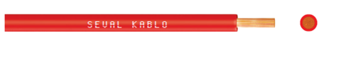 Seval Kablo H05V-K (300/500 V) 0,75mm² NYAF Kablo Kırmızı