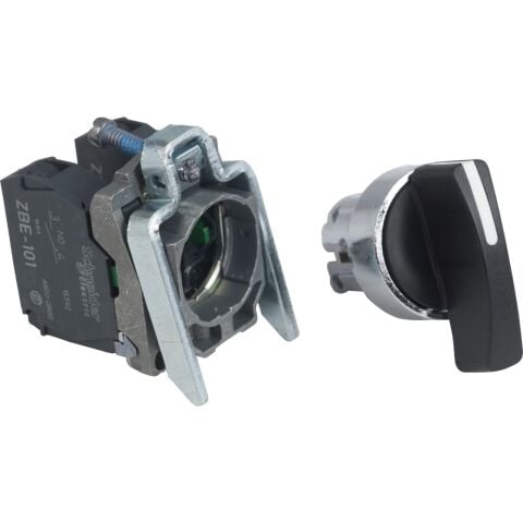 Schneider Electric XB4BJ53 Siyah mandal buton Ø22 3 konumlu yaylı dönüş 2NA