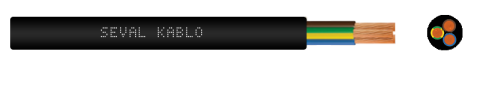 Seval Kablo H05VV-F (300/500 V) 3x1,5mm² TTR Kablo Siyah