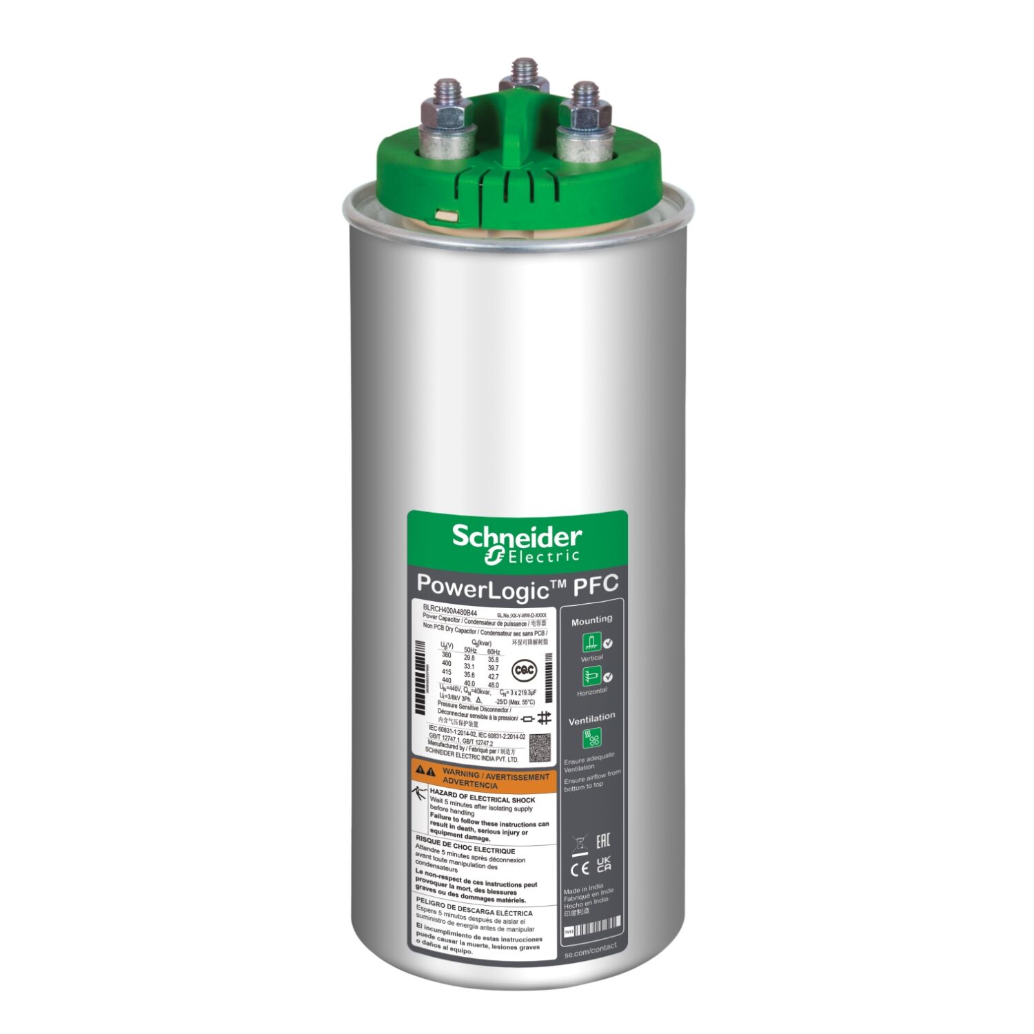 Schneider Electric BLRCH339A407B48 Varplus Can Hduty Kapasitör - 33,9/40,7 Kvar - 480 V - 50/60Hz