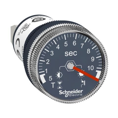 Schneider Electric XB5DTB22 Harmony Xb5, Panele Monte Zamanlayıcı Monofonksiyonlu, Plastik, Ø22, Zaman Gecikmesi 0,5...10 S, 24 V Dc
