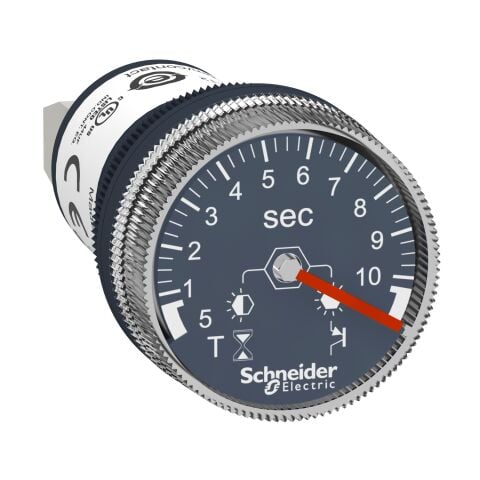 Schneider Electric XB5DTB22 Harmony Xb5, Panele Monte Zamanlayıcı Monofonksiyonlu, Plastik, Ø22, Zaman Gecikmesi 0,5...10 S, 24 V Dc
