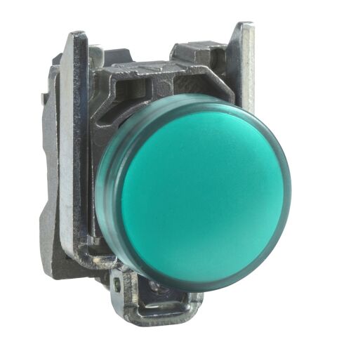 Schneider Electric XB4BVM3 230...240V entegre LED'li yeşil sinyal lambası Ø22 düz lens