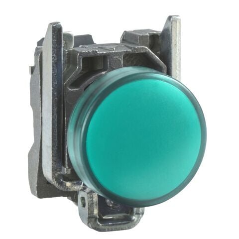 Schneider Electric XB4BVM3 230...240V entegre LED'li yeşil sinyal lambası Ø22 düz lens