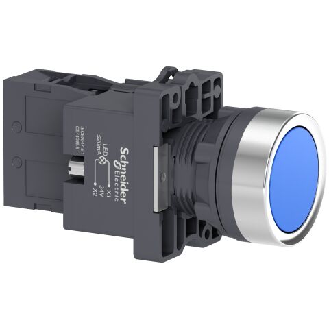 Schneider Electric XA2EW36B1 1 Na Mavi Işıklı, Yaylı Butonlar  24 Vdc