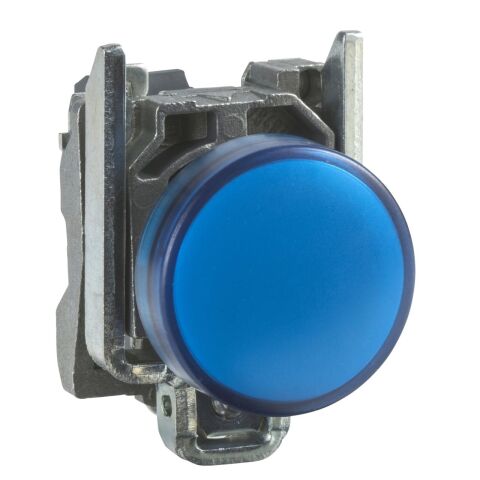 Schneider Electric XB4BVM6 230...240V entegre LED'li mavi sinyal lambası Ø22 düz lens