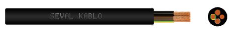 Seval Kablo H05VV-F (300/500 V) 4x0,75mm² TTR Kablo Siyah