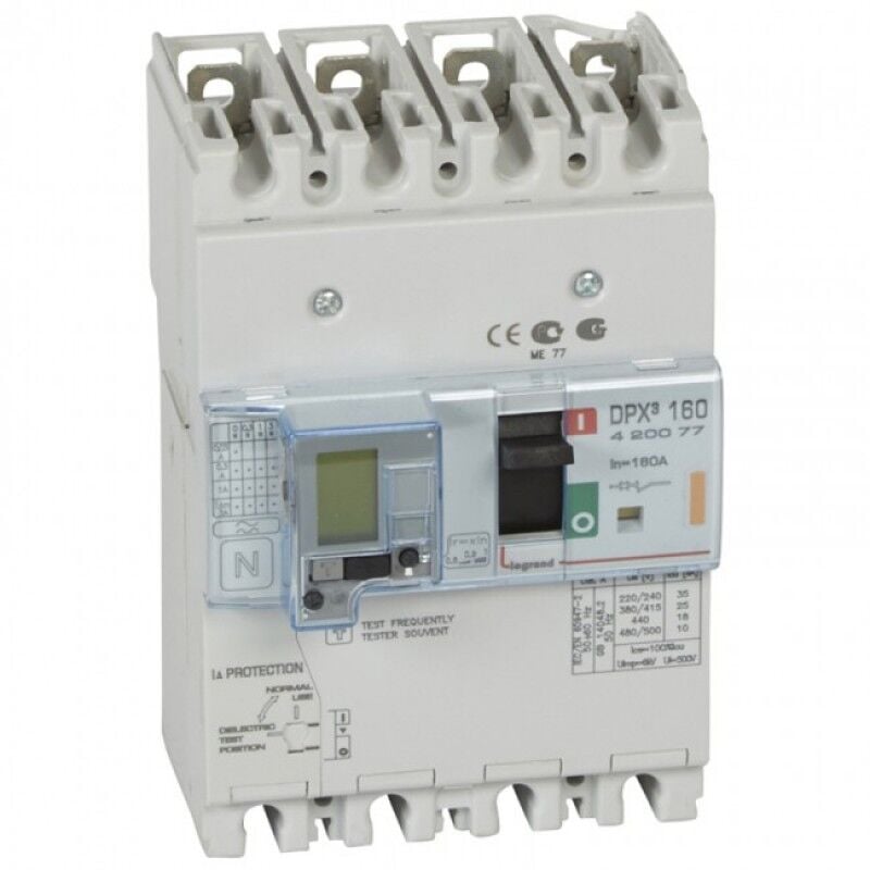 Legrand 420077 DPX3 160+DIF Blok 4X160A 25KA TMS Kompakt Şalter + Kaçak Akım Rölesi