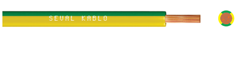 Seval Kablo H07V-K (450/750 V) 4mm² NYAF Kablo Sarı Yeşil