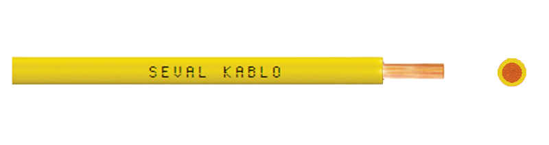 Seval Kablo H05V-K (300/500 V) 0,75mm² NYAF Kablo Sarı