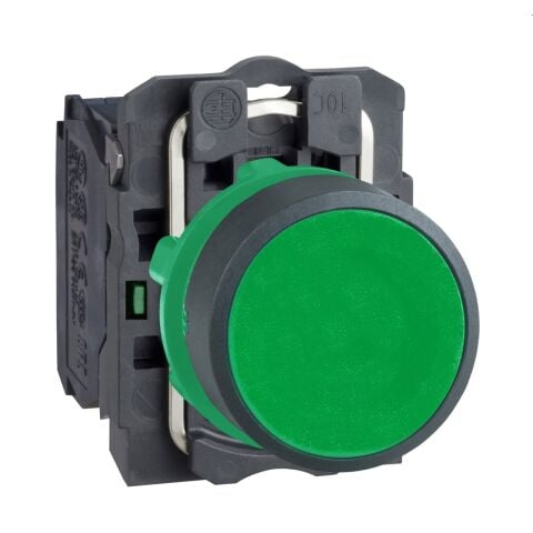 Schneider Electric XB5AA31 Yeşil sıva altı buton Ø22 yaylı dönüş 1NA işaretsiz