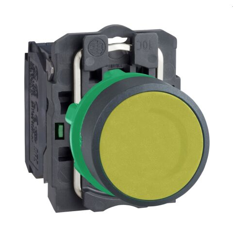 Schneider Electric XB5AA51 Sarı buton Ø22 yaylı dönüş 1NA işaretsiz