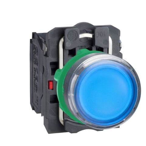 Schneider Electric XB5AW36B5 Mavi ışıklı buton Ø22 yaylı dönüş 1NA+1NK 24V