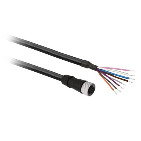 Telemecanique Sensors XZCP29P12L10 Kablolu Konnektör M12 8PIN PUR 10M