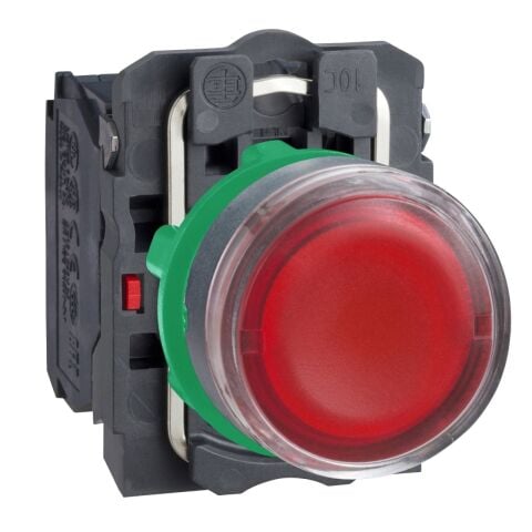 Schneider Electric XB5AW34M5 Kırmızı ışıklı buton Ø22 yaylı dönüş 1NA+1NK 220...240V