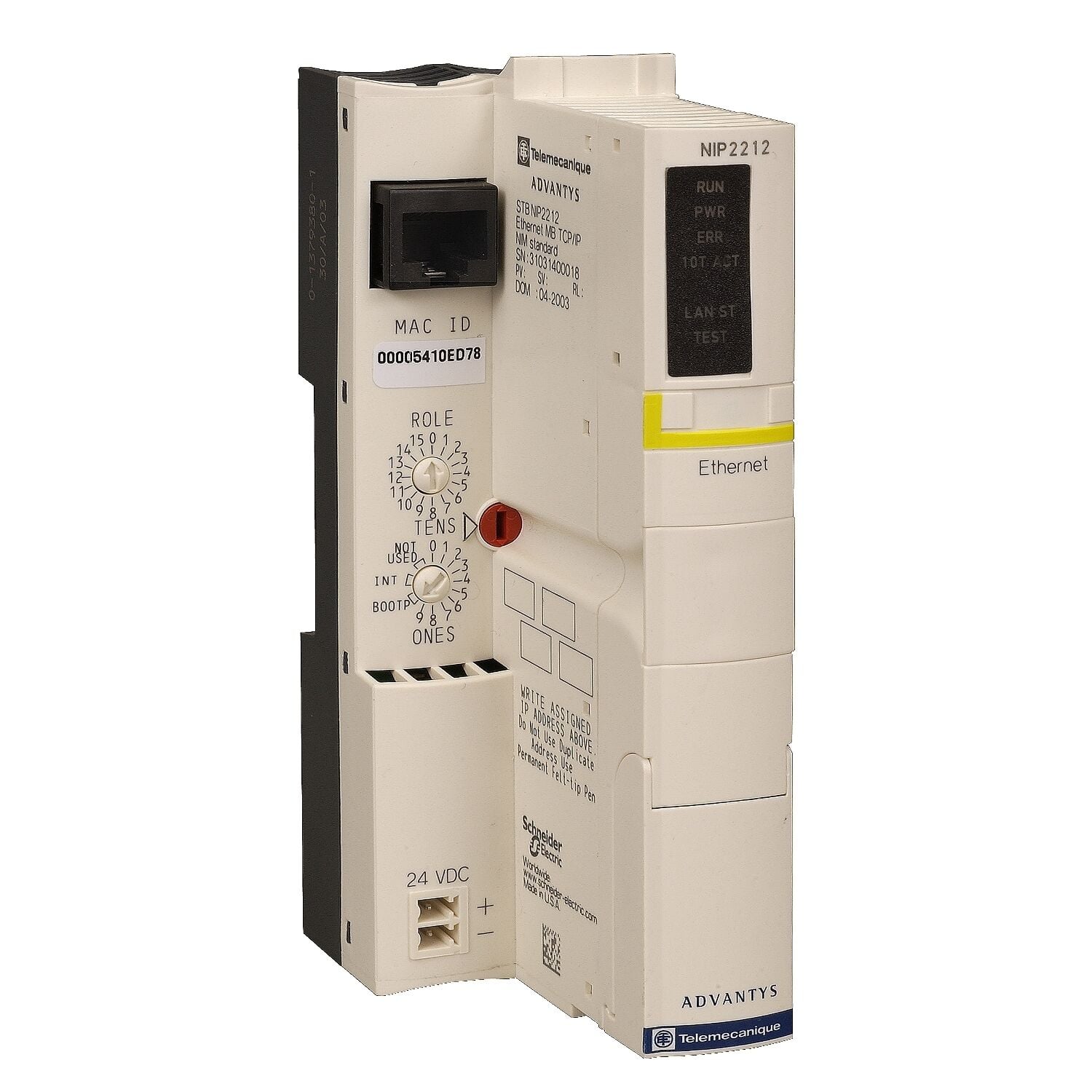 Schneider Electric STBNIP2212 Standart Ağ Arayüz Modülü Stb - Ethernet - 10 Mbit/Sn