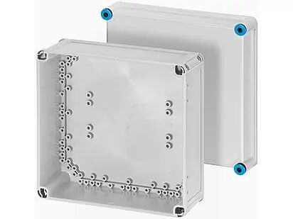 Hensel K 0201 300x300x170   Boş Kutu (IEC 62208); IP65, IK08, PC, H/S F, FR, UV, RAL 7035 (Gri), Opak Kapak