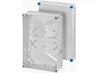 Hensel K 0300 300x450x170   Boş Kutu (IEC 62208); IP65, IK08, PC, H/S F, FR, UV, RAL 7035 (Gri), Şeffaf Kapak