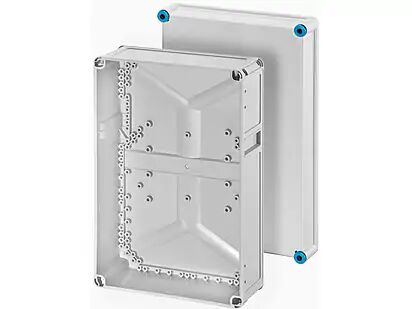 Hensel K 0301 300x450x170   Boş Kutu (IEC 62208); IP65, IK08, PC, H/S F, FR, UV, RAL 7035 (Gri), Opak Kapak