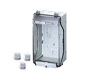 Hensel KG 9001 136x253x115   Boş Kutu (IEC 62208); IP65, IK08, PC, H/S F, FR, UV, RAL 7035 (Gri), Şeffaf Kapak
