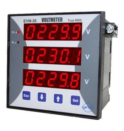 Entes EVM-35-96 Üç Fazlı Dijital Voltmetre 96X96 Mm Sınıf: 0,5 M1134