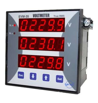 Entes EVM-35-96 Üç Fazlı Dijital Voltmetre 96X96 Mm Sınıf: 0,5 M1134