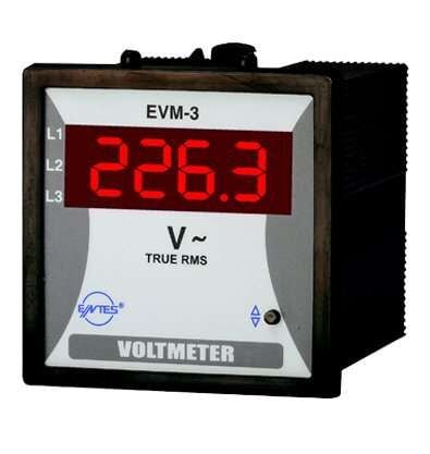 Entes EVM-3-72 Tek Fazlı Dijital Voltmetre 72X72Mm M0020