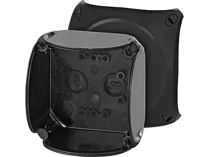 Hensel EB 02 B 93x93x62    Boş Kutu (IEC 62208); IP66, PC-GFS, Buat Formunda Boş Kutu, IK 09, RAL 9011 (Siyah), Düz Kenar