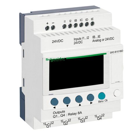 Schneider SR3B101BD Zelio Akıllı Röle 10 GÇ 24VDC 6G 4Ç