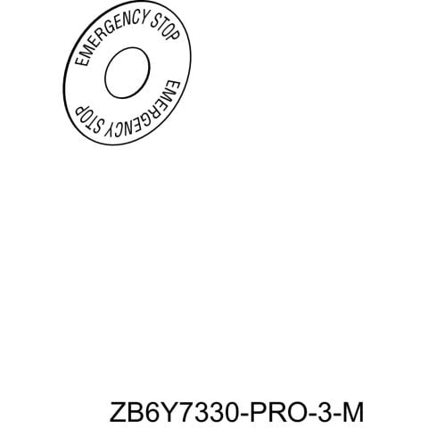 Schneider Electric ZB6Y7330 Acil durdurma butonu için işaretli yazı Ø45 - ACİL DURDURMA