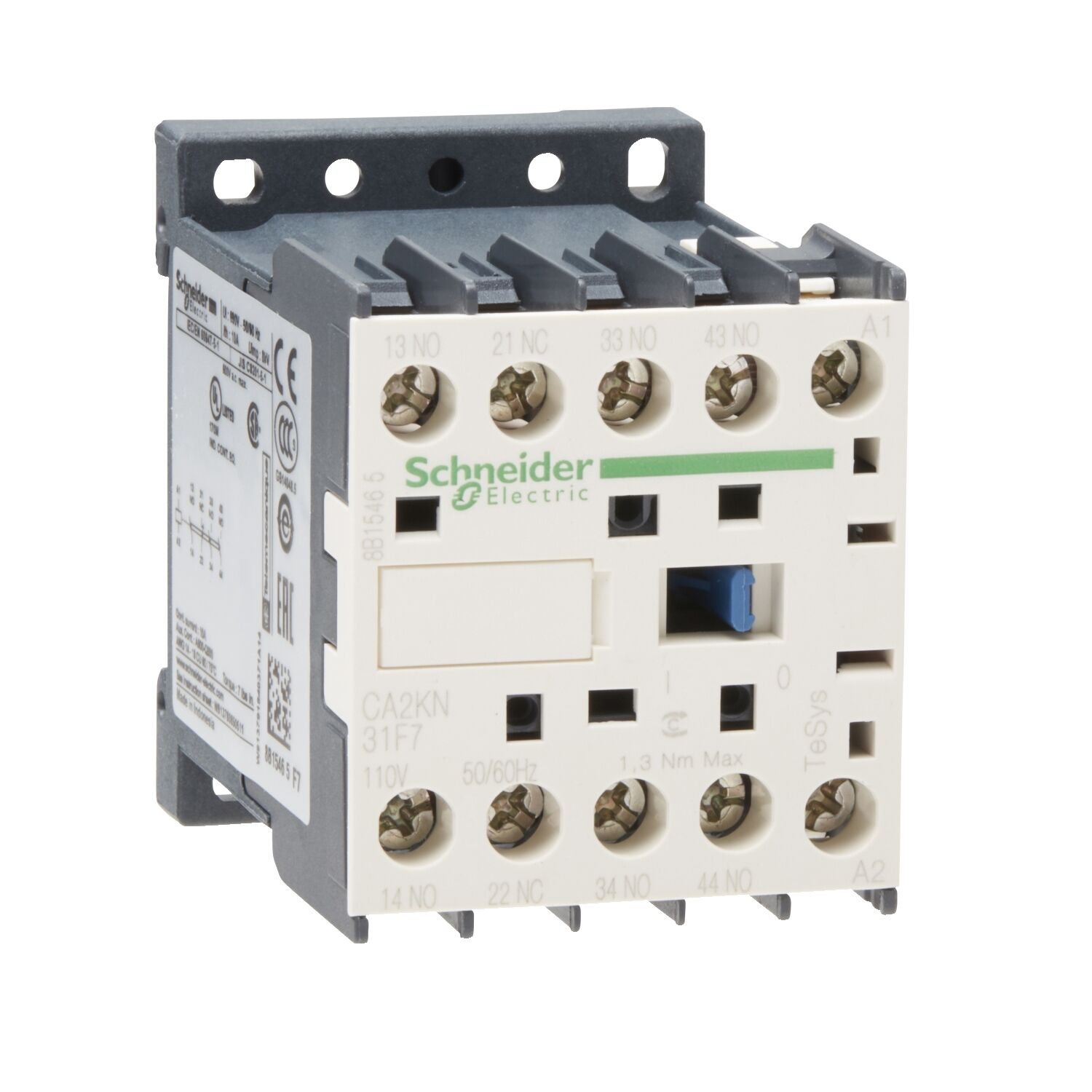 Schneider Electric CA2KN31F7 Tesys K Yardımcı Kontaktör 110Vac 3Na1Nk