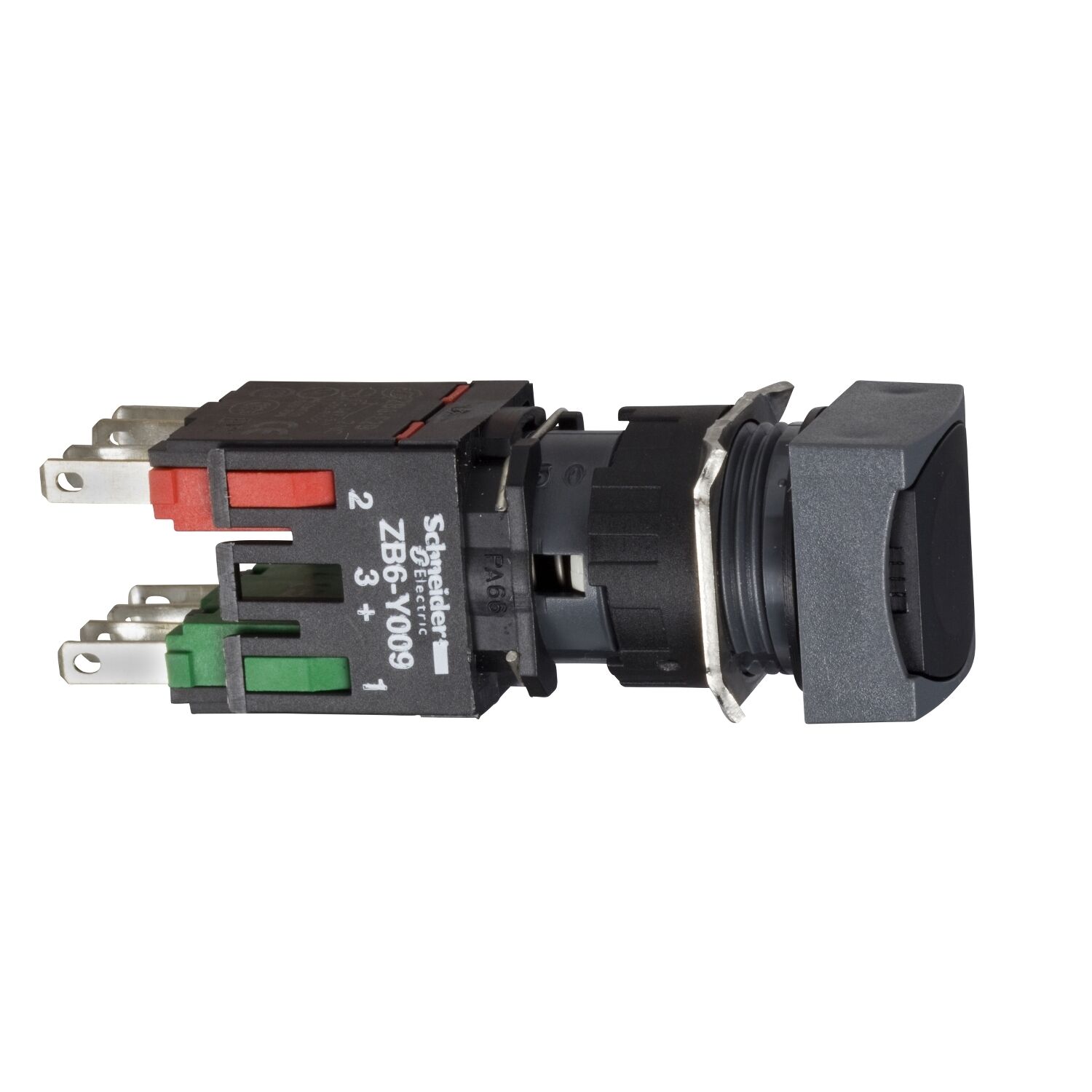 Schneider Electric XB6CA25B Siyah Kare Sıva Altı Eksiksiz Buton Ø16 Yaylı Dönüş 1Na+1Nk İşaretsiz