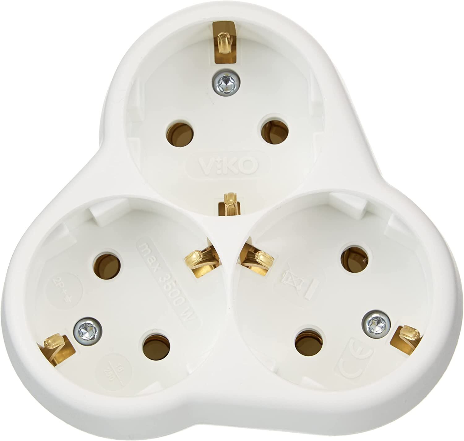 Viko 90303000 Topraklı Üçlü Fiş/Priz Yonca