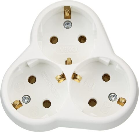 Viko 90303000 Topraklı Üçlü Fiş/Priz Yonca