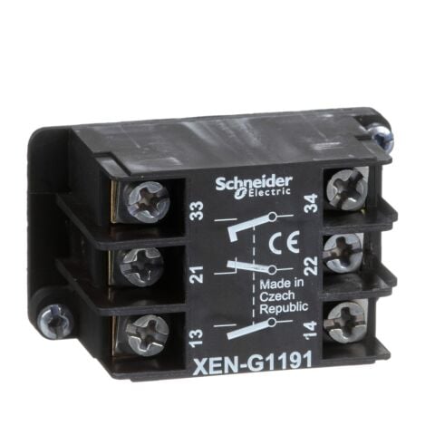Schneider Electric XENG1191 Yaylı dönüş kontak bloğu - 1 NK + 2 NA - ön montaj