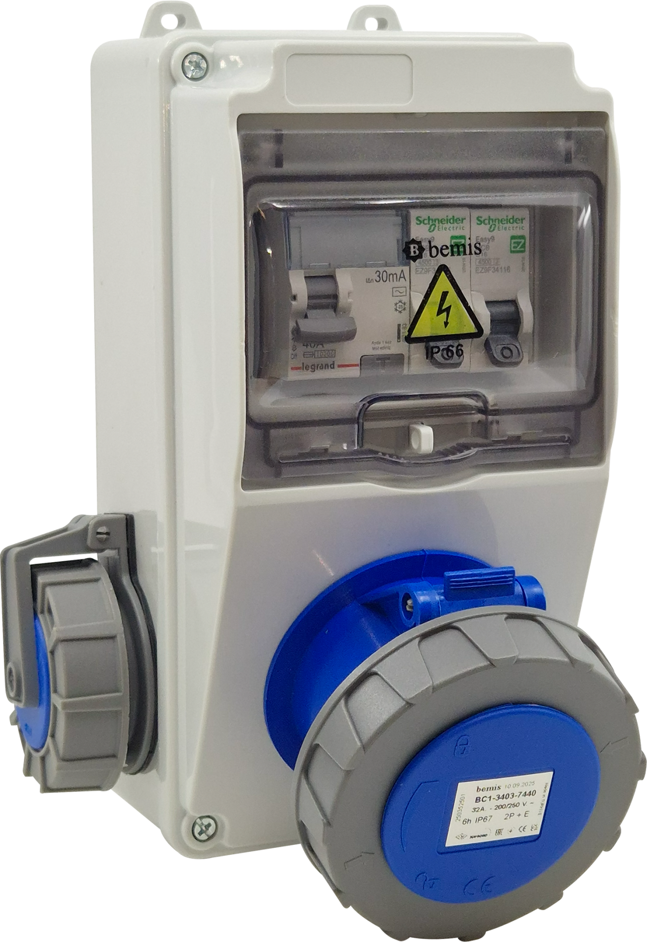 Bemis BD1M6119-1020-X 3/32A 1 Ad. Ön - 1/16A 1 Ad. Yan Otomatlı Ip66 Kombinasyon (Taşınabilir Mobil Cihaz Kullanımına Uygundur)