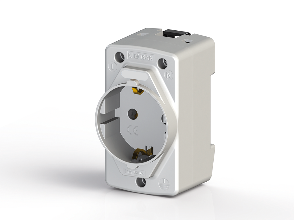 Klemsan 670200 Pano Prizi Topraklı LED'li