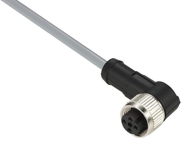 Telemecanique Sensors XZCPV1241L10 Hazır Kablolu Konnektörler Xz - Dirsekli Dişi - M12 - 4 Pim - Kablo Pvc 10M