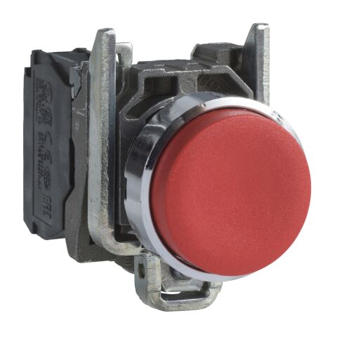 Schneider Electric XB4BL42 Kırmızı Çıkık Eksiksiz Buton Ø22 Yaylı Dönüş 1Nk İşaretsiz