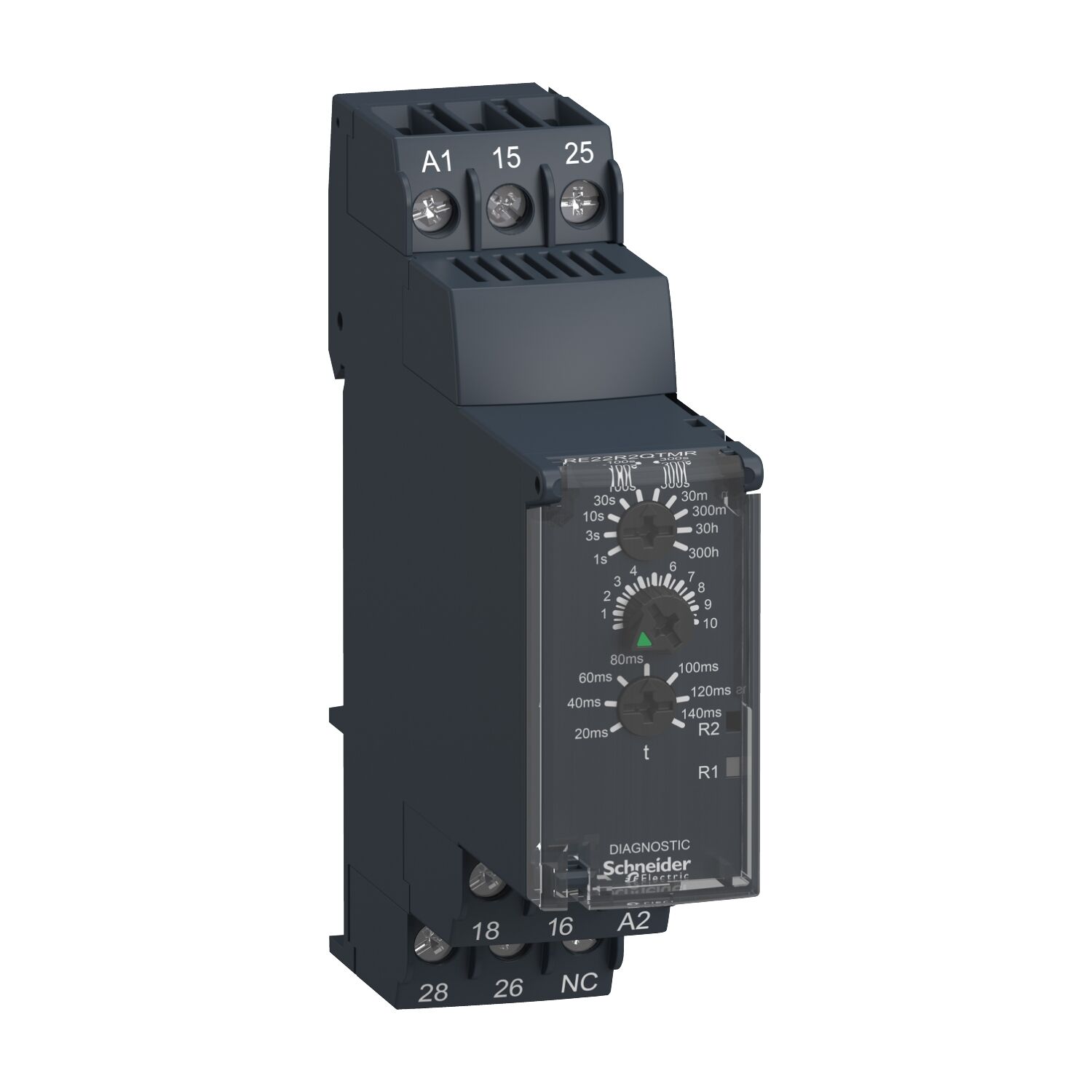 Schneider Electric RE22R2QTMR Yıldız-Üçgen Zamanlama Rölesi - 0,05S…300Sa - 24…240V Ac/Dc - 2K/A