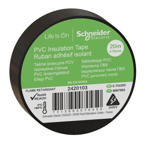 Schneider 2420103 İzolasyon Bandı 19mmx20mt Siyah