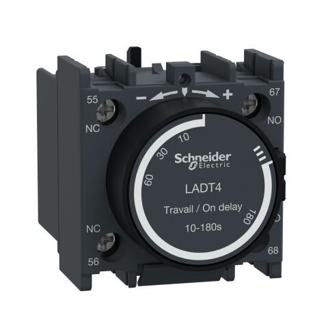 Schneider Electric LADT4 Tesys D - Zaman Geckm Yard Kontk Bloğu - 1Na + 1Nk - Vida Kelepçesi Terminalleri