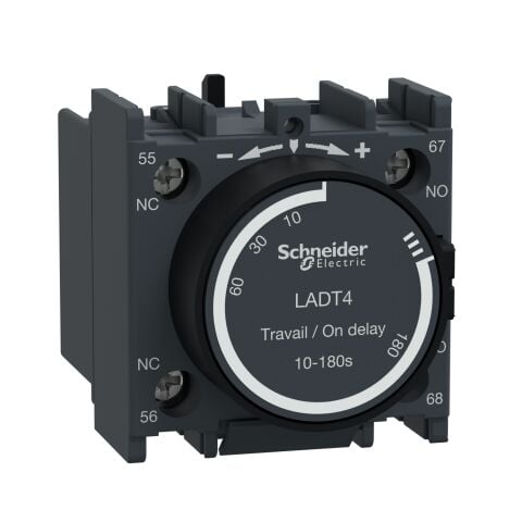 Schneider Electric LADT4 Tesys D - Zaman Geckm Yard Kontk Bloğu - 1Na + 1Nk - Vida Kelepçesi Terminalleri
