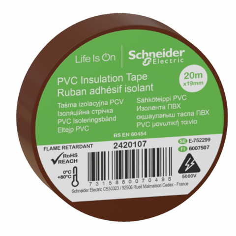 Schneider Electric 19mm 20mt Kahverengi İzolasyon Bandı