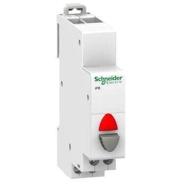 Schneider Electric A9E18037 Acti9 İpb 1Nk Gri Tek Basmalı Düğme - Gösterge Işığı Kırmızı 110-230Vac