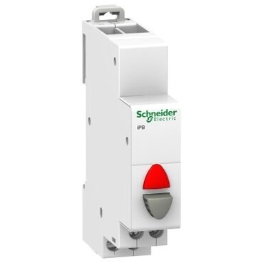 Schneider Electric A9E18039 Acti9 İpb 1Nk Gri Tek Basmalı Düğme - Gösterge Işığı Kırmızı 12-48Vac/Dc