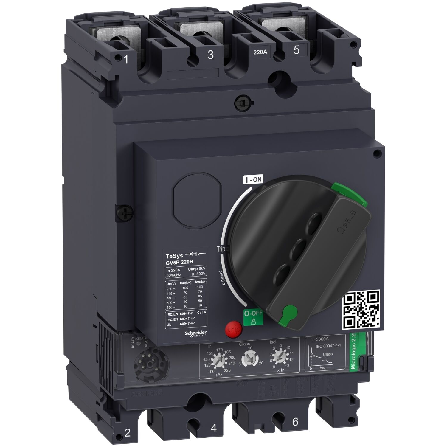 Schneider Electric GV5P220H Tesys Gv5 Motor Devre Kesici Termik Many. 220A 70Ka